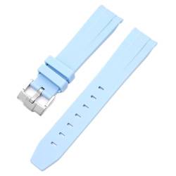 IORUYB Für Omega Swatch MoonSwatch Curved End Silikon Gummi Armband Männer Frauen Sport Uhr Band Zubehör 20mm(Baby blue) von IORUYB