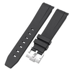 IORUYB Für Omega Swatch MoonSwatch Curved End Silikon Gummi Armband Männer Frauen Sport Uhr Band Zubehör 20mm(Black01) von IORUYB