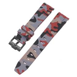 IORUYB Für Omega Swatch MoonSwatch Curved End Silikon Gummi Armband Männer Frauen Sport Uhr Band Zubehör 20mm(Camo dark red02) von IORUYB