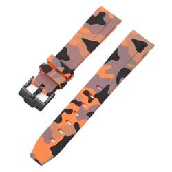 IORUYB Für Omega Swatch MoonSwatch Curved End Silikon Gummi Armband Männer Frauen Sport Uhr Band Zubehör 20mm(Camo orange02) von IORUYB