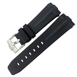 IORUYB Rubber Watchband 23mm 22 mm 24mm Uhrengurt für Tudor Heritage Black Bay Bronze Pelagos Schwarz Rot wasserdichte Sportarmbänder Watchbänder(BLACK GREEN,24mm) von IORUYB