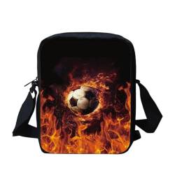 IQOPPEDR Azteken-Kuriertasche, Schultertasche mit Riemen, blau, wasserdicht, Schultertasche, Crossbody-Tasche für Damen, Geldbörse mit verstellbarem Riemen, fußball, Einheitsgröße von IQOPPEDR