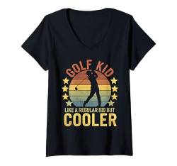 Damen Golf-Kid wie ein normales Kind, aber cooleres Golfer-Dad-Design T-Shirt mit V-Ausschnitt von IQTEE