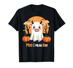 Halloween Kuh Kostüm Boo Geist Kuh Kürbis Halloween T-Shirt von IQTEE