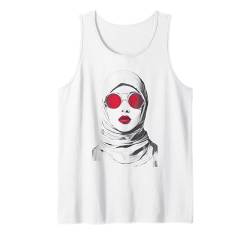 Hijab Fashion Red Lips Sonnenbrille Retro Urban Design Tank Top von IQTEE