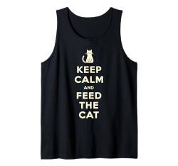 Katzenliebhaber-Design „Keep Calm And Feed The Cat“ Tank Top von IQTEE