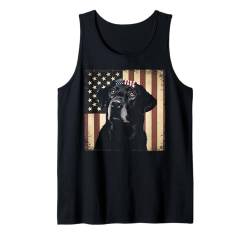 Labrador Retriever Hund Amerikanische Flagge 4. Juli USA Tank Top von IQTEE