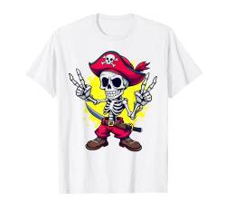 Piraten-Skelett-Totenkopf und gekreuzte Knochen, lustiges Design T-Shirt von IQTEE