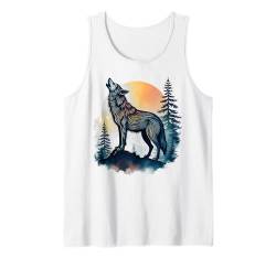 Wolf heult im Mond Wald Wildlife Natur Tierliebhaber Tank Top von IQTEE