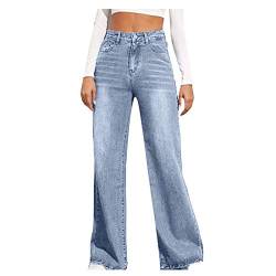 Boyfriend Jeans Damen Locker High Waist: Cargohose Damen Y2K Baggy-Cargohosen Teenager Mädchen Trend Freizeithose Mit Weites Bein Sommerhose Wide Leg Aesthetic Hosen Vintage Jeanshosen Streetwear von IQYU