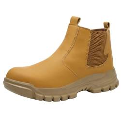 IQYU 720 Schuhe Herren Schwarz Herren Frühling und Winter Große Größe Outdoor BAU Arbeitsschuhe Anti-Anti-Rutsch Leichte und Verschleiß Arbeitsschuhe Herren Schuhe 45 (Yellow, 44) von IQYU