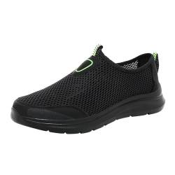 IQYU Basketball Schuhe Herren Schwarz Mode Männer Mesh Atmungsaktiv Flache Leichte Bequeme Casual Allstars Schuhe Herren (Black, 47) von IQYU