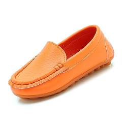 IQYU Damen Halbschuhe Schwarz und Mädchen, zum Hineinschlüpfen, Kleid, Flache Schuhe, Bootsschuhe, Freizeitschuhe Stiefeletten Hellgrau Damen (Orange, 23 Infant) von IQYU