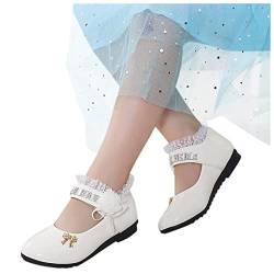 IQYU Einzelne Baby-Schuhe für Mädchen Prinzessin Blumen Kinder weiche Tanz Baby-Schuhe Kinder 26 (White, 23 Toddler) von IQYU