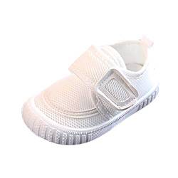 IQYU Mesh-Schuhe Schuhe Loafers Flugfarbe Kleinkind gewebte Baby-Sport-solide Baby-Schuhe Sneaker Socken Baby (White, 3-6 Months) von IQYU