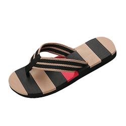 IQYU Outdoor-Flops Slip Sandalen Indoor-Farben flip Schuhe oder männliche gemischte Männer Hausschuh Wiesn Schuhe Herren (Black, 44) von IQYU