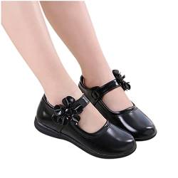 IQYU Prinzessin Schuhe Mädchen 29 - Mary Jane Schuhe Flach-Lederschuhe Mädchen Kinderschuhe Mit Schleife Prinzessinnen Schuhe Elegant Schulschuhe Festliche Schuhe Ballerinas Matt Balerinaschuhe von IQYU