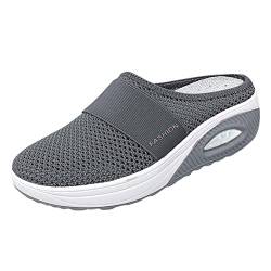 IQYU Slip-On Knit Cushion Schuhe Support Walking Casual mit Arch Comfort Outdoor Walking Orthopedic Damen Freizeitschuhe Compatible with Motorrad Schuhe Damen 39 (Dark Gray, 37) von IQYU