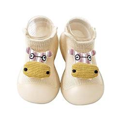 IQYU Sportschuhe Mit Sohle Socken, Tierdekoration, für 0 bis 4 Kinder Sandalen Mädchen (Khaki, 20 Infant) von IQYU