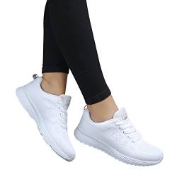 IQYU Sportschuhe Ohne Schnürsenkel Damen Running rund Frauen Mode Frauen Schuhe Blaumann Damen Schuhe (White, 38) von IQYU