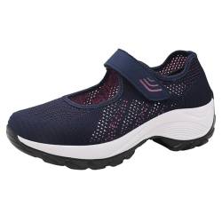 IQYU Thick Mesh Frauen Gelegenheitsschuh Student Rocking Sneaker Mode Damenfußschuh Damenschuhe Sommerschuhe Gelb (Dark Blue, 40) von IQYU