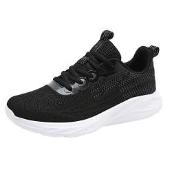 IQYU wasserdichte Leichte Schuhe Damen Laufschuhe Leichte Weiche Sohle Outdoor Sport Freizeitschuhe Extra Breite Schuhe Damen Weite M (Black, 37) von IQYU