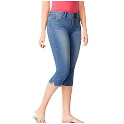 Klamotten Mädchen 164-176 Jeanshose für Frauen Länge Denim Stretch schlank die Taille Wadenjeans Damenjeans Find Damen 48 von IQYU