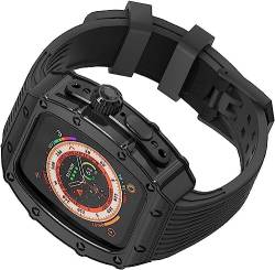 IRFKR Edelstahl-Uhrengehäuse mit Streifen und Silikonband, für Apple Watch 8 Ultra 49 mm, für Herren und Damen, Upgrade Metallrahmen, Uhrenabdeckung, Ersatz-Uhrenarmbänder, Mod Kit, For Ultra 49mm, von IRFKR