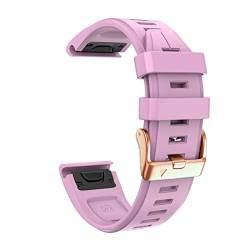 IRFKR Für Garmin Fenix ​​7S/5S Plus/6S/5S/Instinct 2S/D2, Quick-Fit-Armband aus weichem Silikon mit roségoldener Schnalle für Damen und Herren, atmungsaktives, wasserdichtes Armband-Zubehör(Pink,Fenix von IRFKR