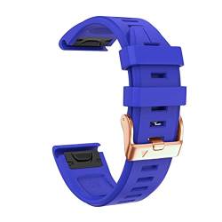 IRFKR Für Garmin Fenix ​​7S/5S Plus/6S/5S/Instinct 2S/D2, Quick-Fit-Armband aus weichem Silikon mit roségoldener Schnalle für Damen und Herren, atmungsaktives, wasserdichtes Armband-Zubehör(Lake Blue, von IRFKR