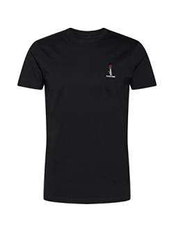 IRIEDAILY Herren T-Shirt aus Bio-Baumwolle - Rosebong Emb Tee in Black, S von IRIEDAILY