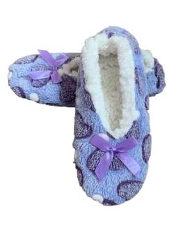 ISAKEN Warme Hausschuhe, Pantoffeln Herz gemütlich Fuzzy Schläfer Hausschuhe Damen Winterhausschuhe Bequeme Rutschfeste Flache Slippers für Herren Mädchen Frauen von ISAKEN