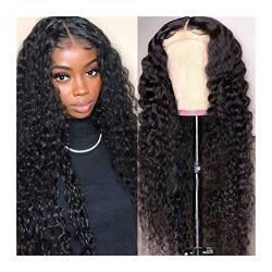 Wigs 14-30 Inch Deep Wave Lace Front Human Hair Wigs for Women 13X4 Lace Frontal Wig Peruvian Curly Lace Closure Wig 4X4 Lace Wig Wig (14in 13x4x1Lace Front Wig 180%) von IUBGFTO