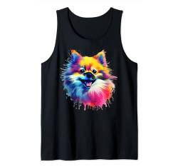 Bunte Splash Art Pomeranian Portrait Pom Puppy Owner Tank Top von IVRY