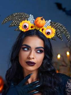 IYOU Orange Halloween Stirnband Fledermaus Flügel Ohren Haarbänder Party Cosplay Kostüm Haarschmuck für Frauen und Mädchen von IYOU