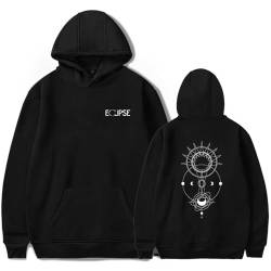 IZGVLELIHN The Eclipse Series Kapuzenpullover für Herren und Damen, modisch, Kapuzen-Sweatshirt, Jungen, Mädchen, trendiger Hip-Hop-Pullover mit Kängurutasche, Schwarz , S von IZGVLELIHN