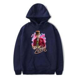 IZGVLELIHN Wonka Pullover Herren Damen Mode Kapuzenpullover Trainingsanzug Unisex Cool Herbst Frühling Cosplay Hoodie Casual Streetwear, blau, L von IZGVLELIHN