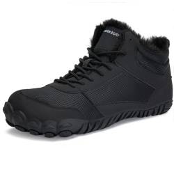 IceUnicorn Barfußschuhe Winter Barfuss Schuhe Damen Herren Breiter Zehenbox Traillaufschuhe Fitnessschuhe Minimalistische(072Schwarz,46EU) von IceUnicorn