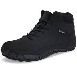 IceUnicorn Barfußschuhe Winter Barfuss Schuhe Damen Herren Breiter Zehenbox Traillaufschuhe Fitnessschuhe Minimalistische(073Schwarz,40EU) von IceUnicorn