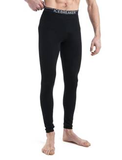 Icebreaker 100% Merinowolle Herren Base Layer - Everyday Leggings - 175 Ultralight Fabric Merino | Thermo Unterwäsche Männer Winter | Thermounterwäsche | Thermohose - Black/White, M von Icebreaker