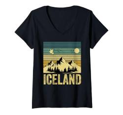 Damen Island Souvenir Urlaub Reisen Männer Frauen Erinnerung T-Shirt mit V-Ausschnitt von Iceland Reminder Souvenir