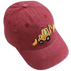 Bagger Kinder Baseball Cap, Auto Baseballcap Baseballmützen Sonnenhut Sonnenschutz Kappe Cartoon Baseball Kappe Kinder Caps Baseballkappe für Kinder Junge Mädchen 2-8 Jahre, Rot von IhLux