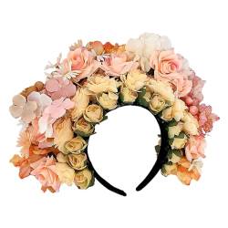 Illkjasfc Rose Stirnband Haar Hochzeit Party Kostüm Kopfschmuck Braut Frauen Requisiten von Illkjasfc