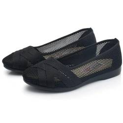 Herbst Zapatos Frauen Casual Mesh Atmungsaktive Tuch Loafers Weiblichen Frühling Und Sommer Schwarz Flache Schuhe Dame Nette Slip Auf Schuhe von Immemorialm