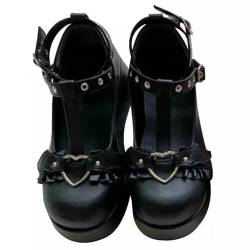 Luxus Schuhe Herbst Frauen Plattform Gothic Punk Schuhe Frühling Lolita Damen Wedges Mary Janes Casual Flats Nette Schnalle Riemen Weibliche Schuhe von Immemorialm