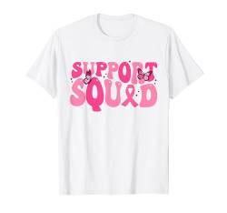 Support Squad Groovy Retro Pink Brustkrebs-Bewusstsein T-Shirt von In October We Wear Pink Breast Cancer Awareness