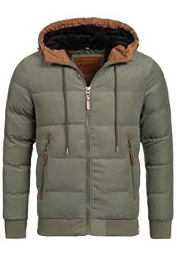 Indicode Herren Adeline Winterjacke m. Kapuze (Teddyfutter) |Steppjacke Herrenjacke Forest S von Indicode