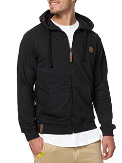 Indicode Herren Braidwood Kapuzensweatjacke | Hoodie Kapuzenpullover Pullover für Männer Black S von Indicode