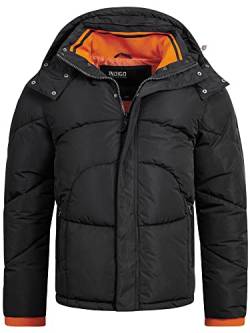 Indicode Herren Dunlap Winterjacke mit abnehmbarer Kapuze | Herrenjacke Steppjacke Männer Black XL von Indicode