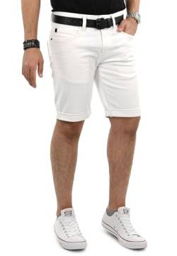 Indicode Herren Kurze Jeans (S-3XL) Regular Fit Stretch Hosen - 98% Baumwolle, Leichte, Atmungsaktive, Sommer Shorts Männer - B797 Weiß Medium von Indicode